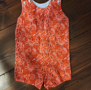 Red BEARS BOYS RED JON-JON ROMPER BANDANA PRINT GINGHAM 3T